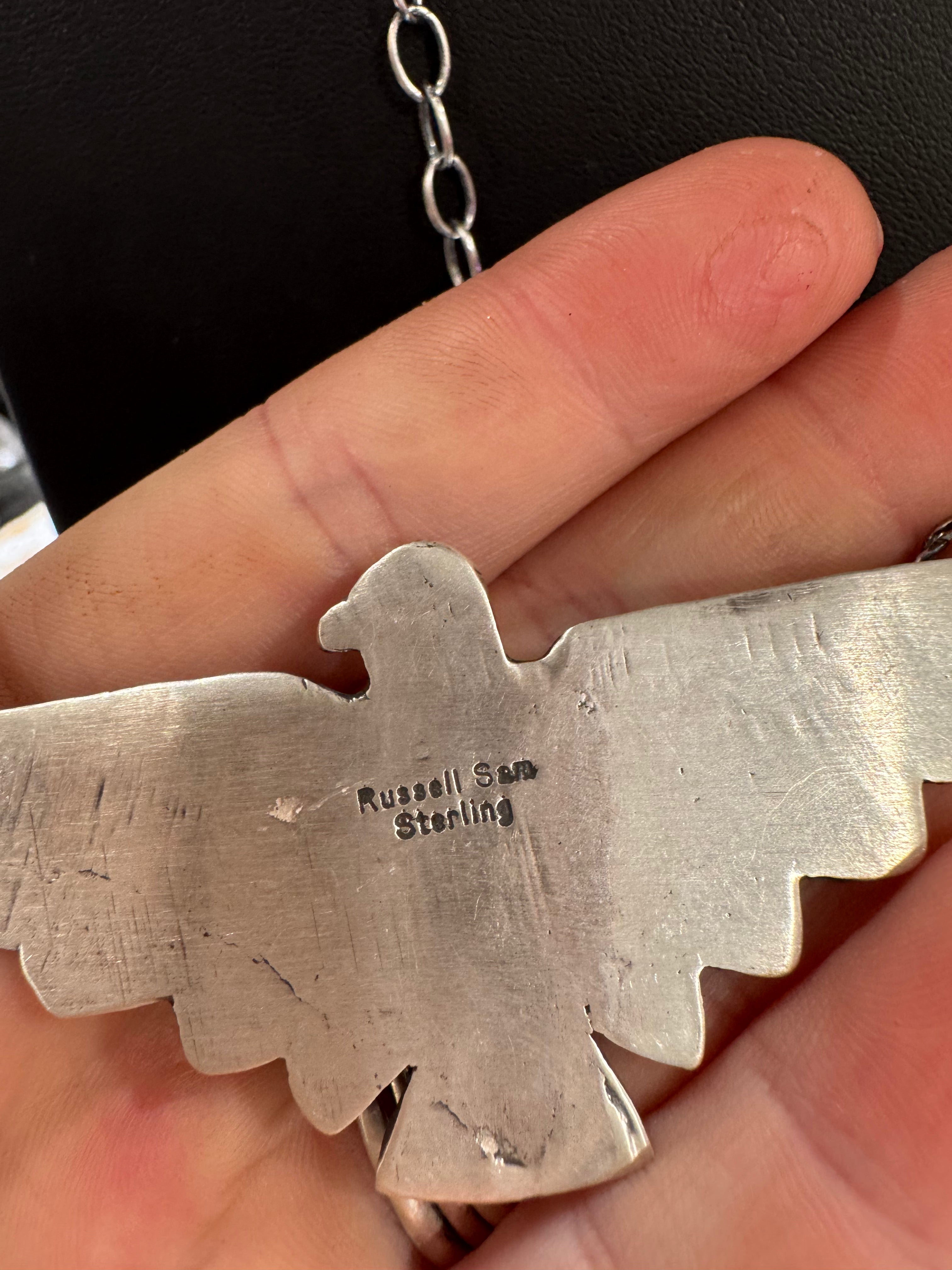Kingman Thunderbird Necklace by Russell Sam