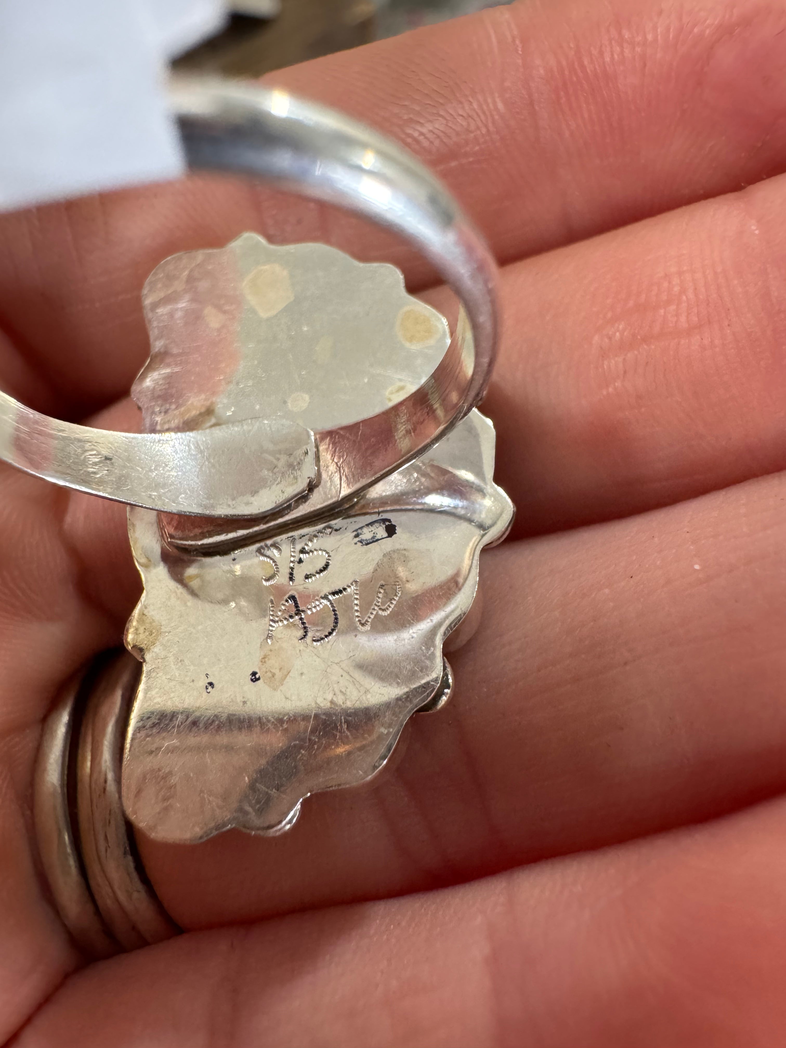 Sterling Silver Half Cluster Adjustable Kingman Rings- Stamped AJW