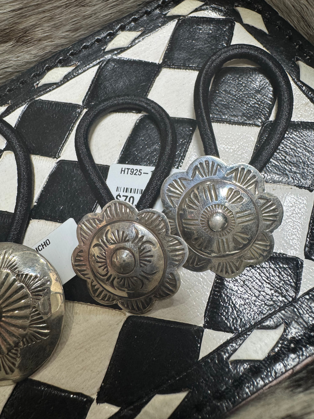 Stamped Flower Concho Hair Tie by Bertha Begay