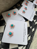 Pink Conch Flower Stud Earrings