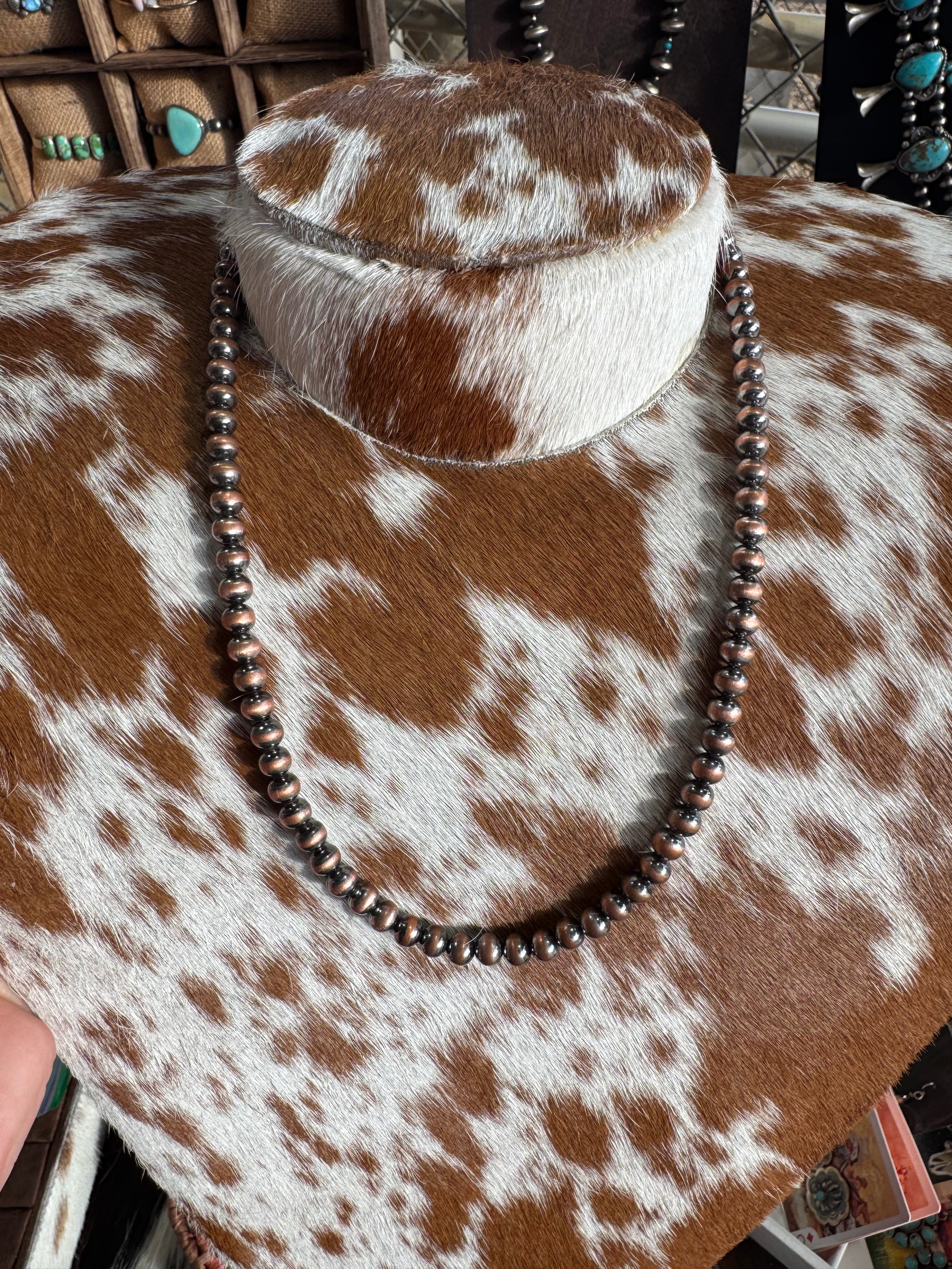 7MM 20” Oxidized Copper Pearls-Non-Native