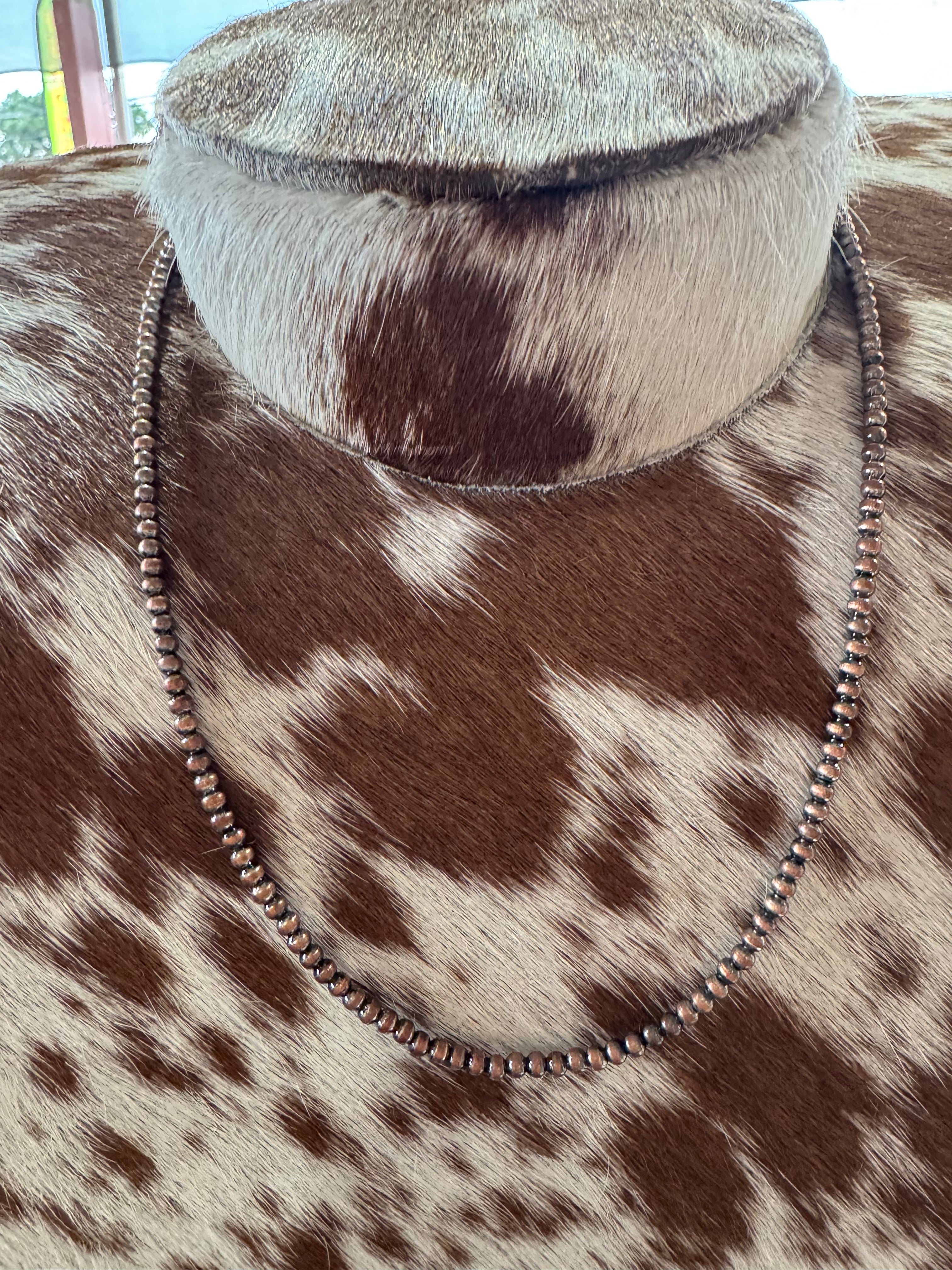 3MM 18” Oxidized Copper Pearls-Non-Native