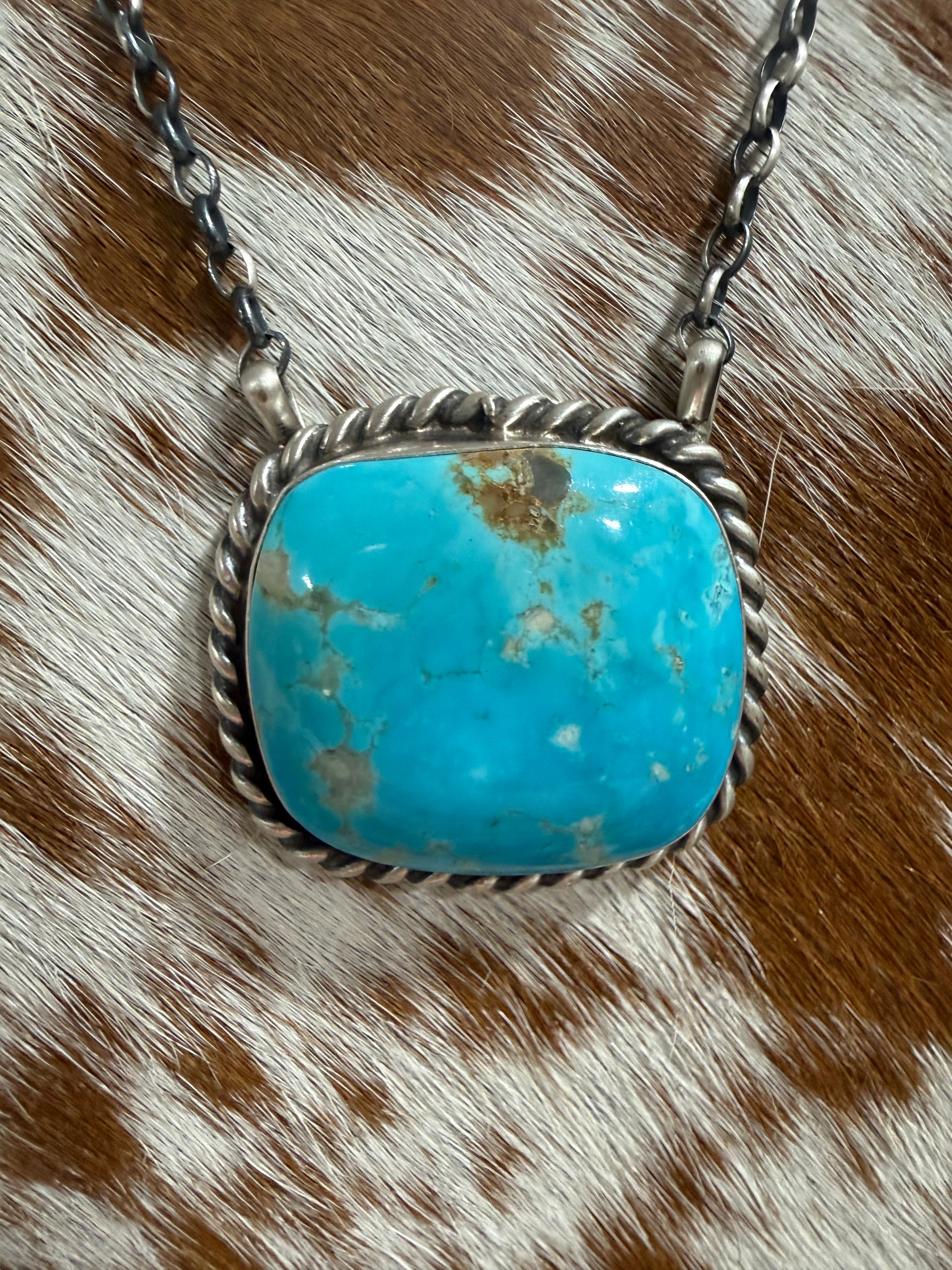 Lu Silversmith Kingman Bar Neckkace