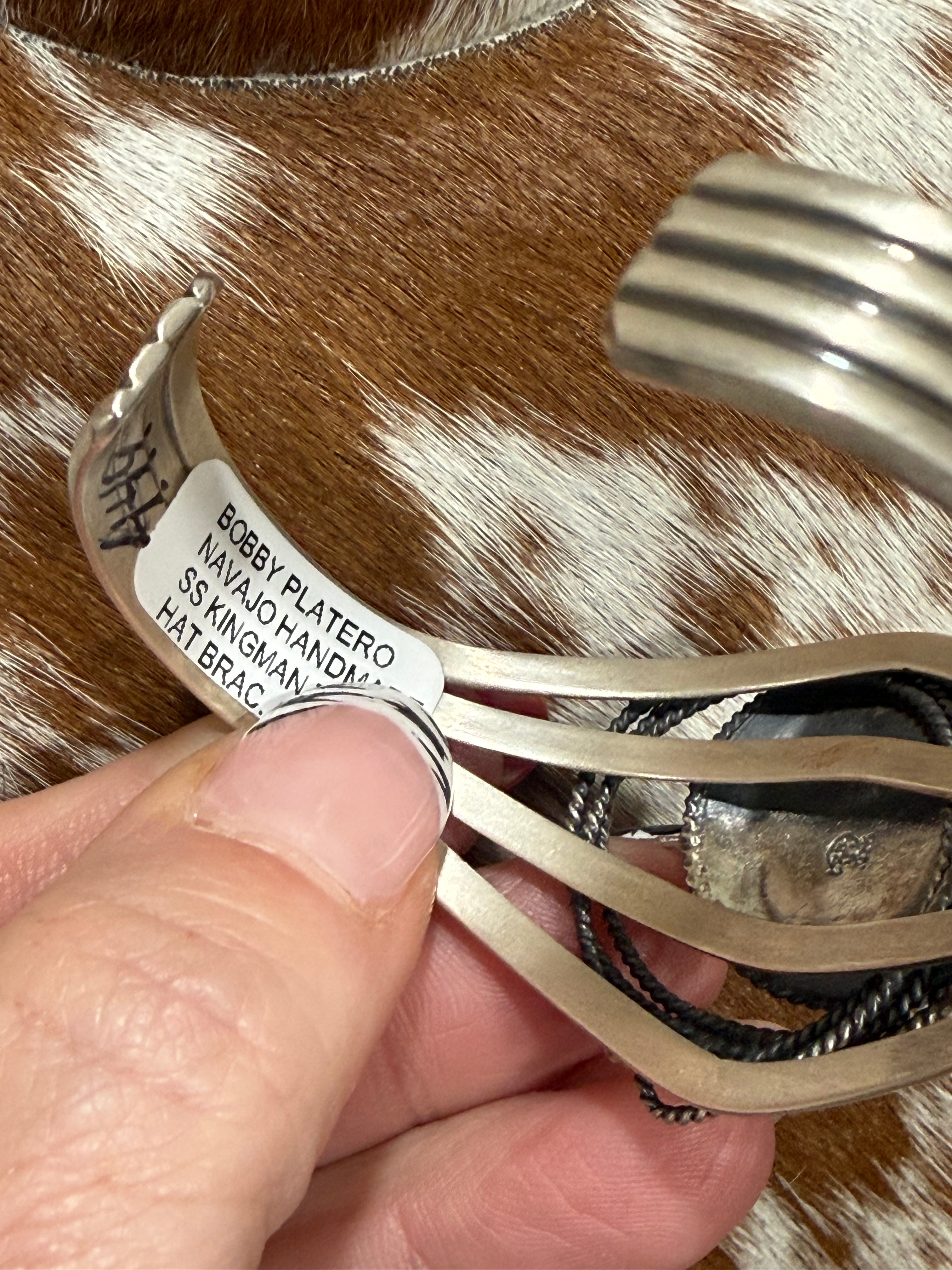Bobby Platero Sterling Silver Kingman Cowboy Hat Cuff