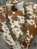 Sterling Silver Kingman Turquoise Handstrung Bead Necklace
