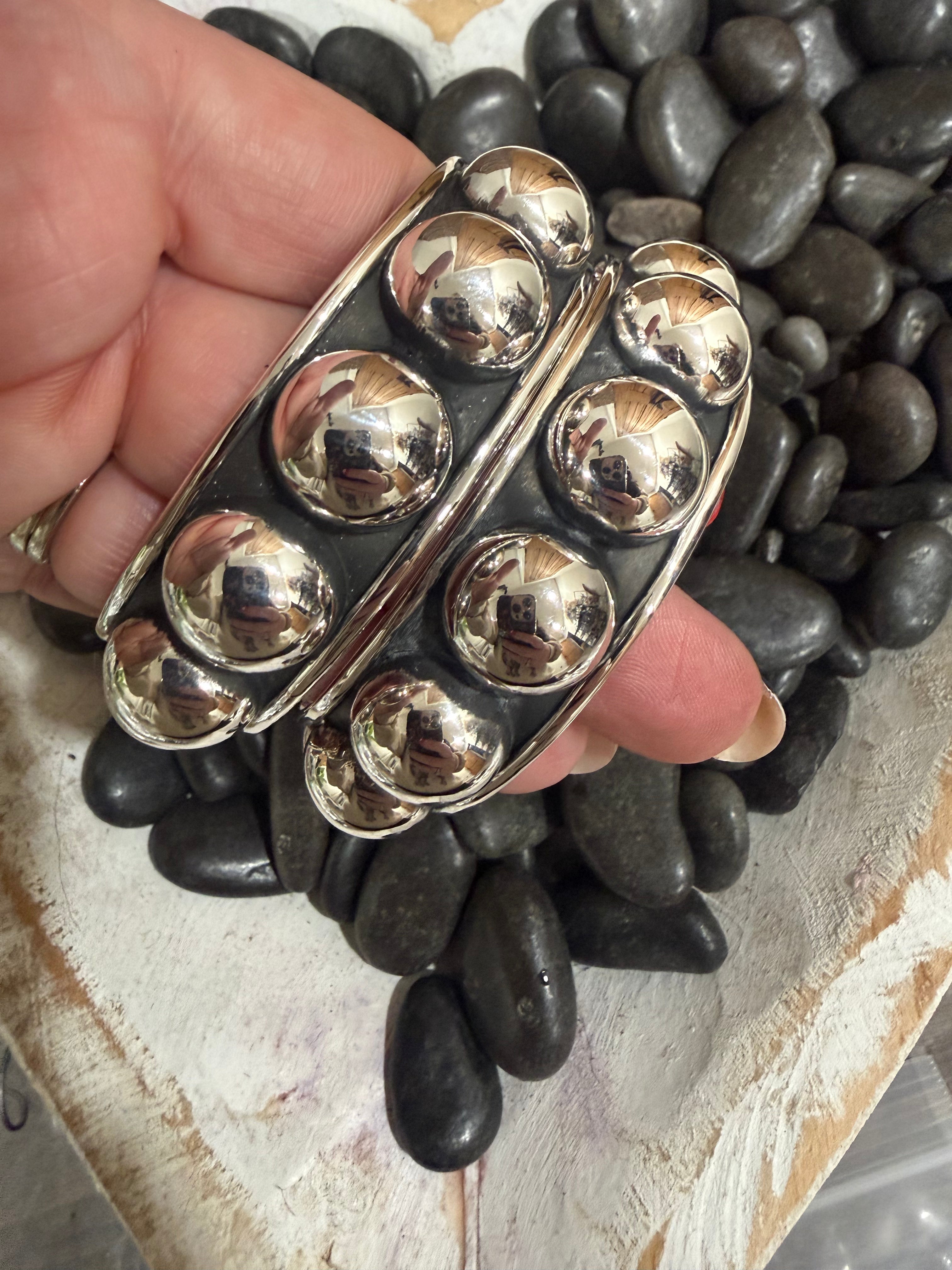 Sterling Silver 16MM Bubble Bangle