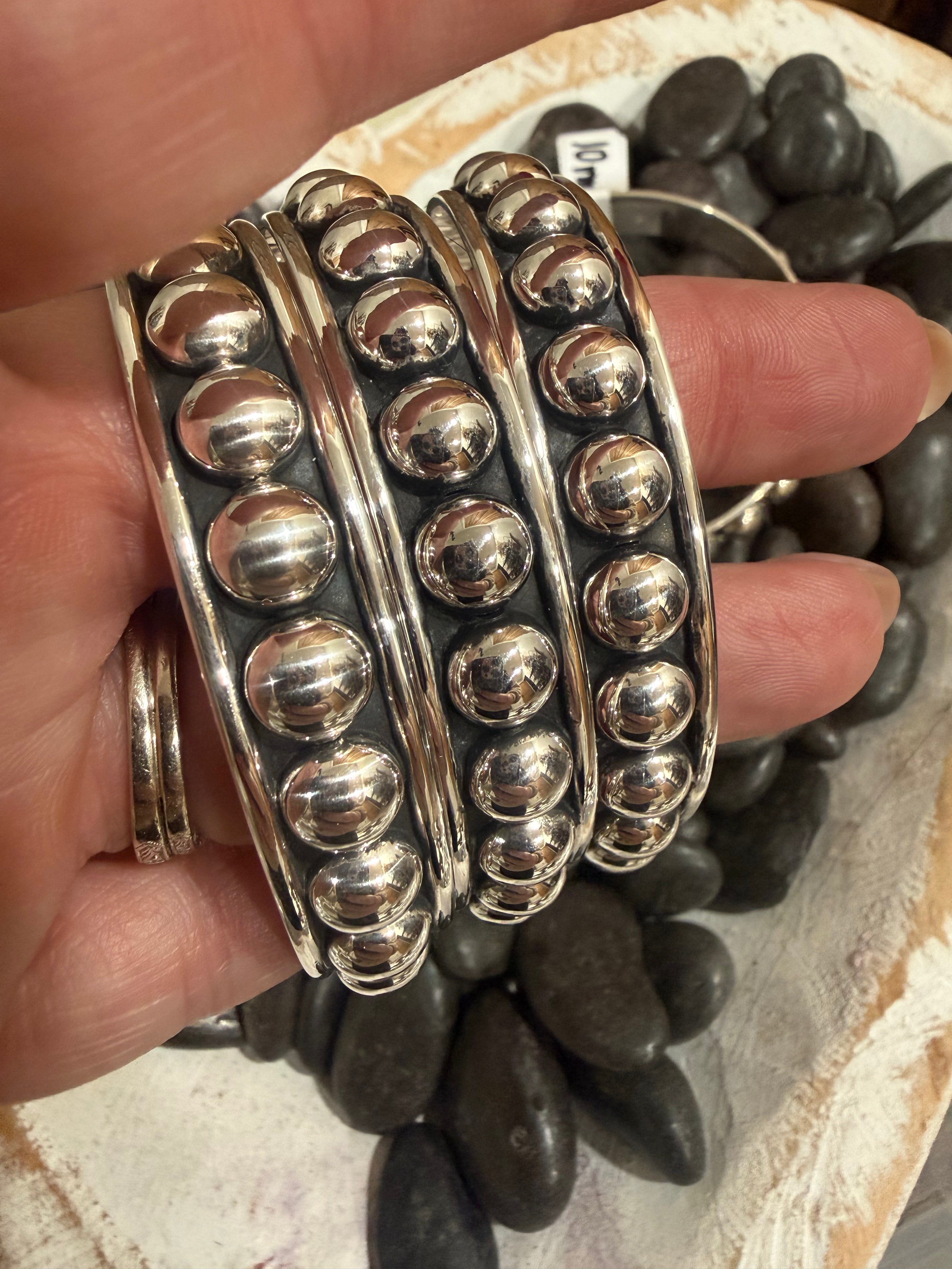 Sterling Silver 10MM Bubble Bangle