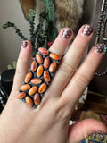 Sterling Silver and Orange Spiny Ring by Jacqueline Silver