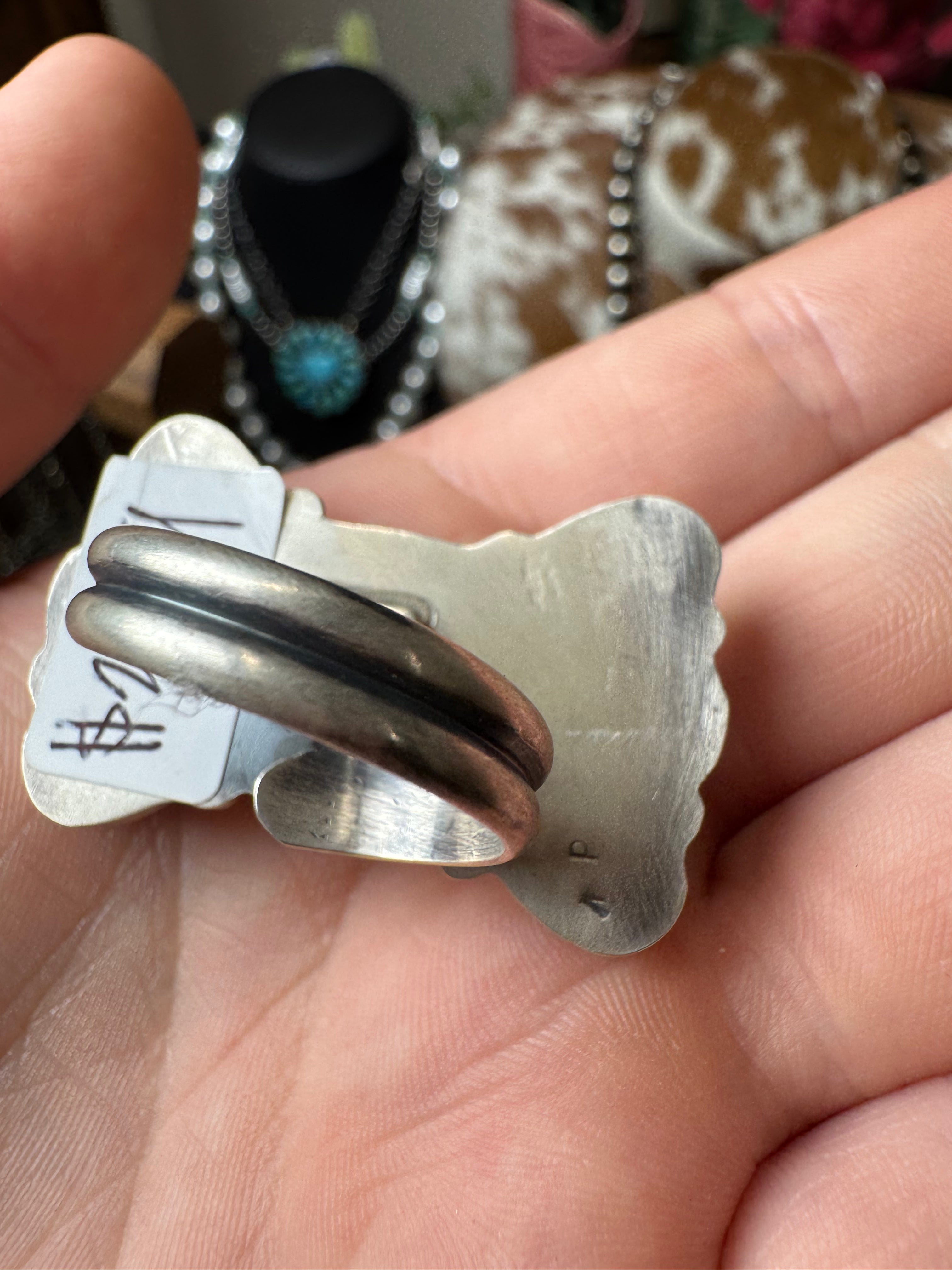 Sterling Silver Black Onyx Bow-Tie Ring- Stamped AP