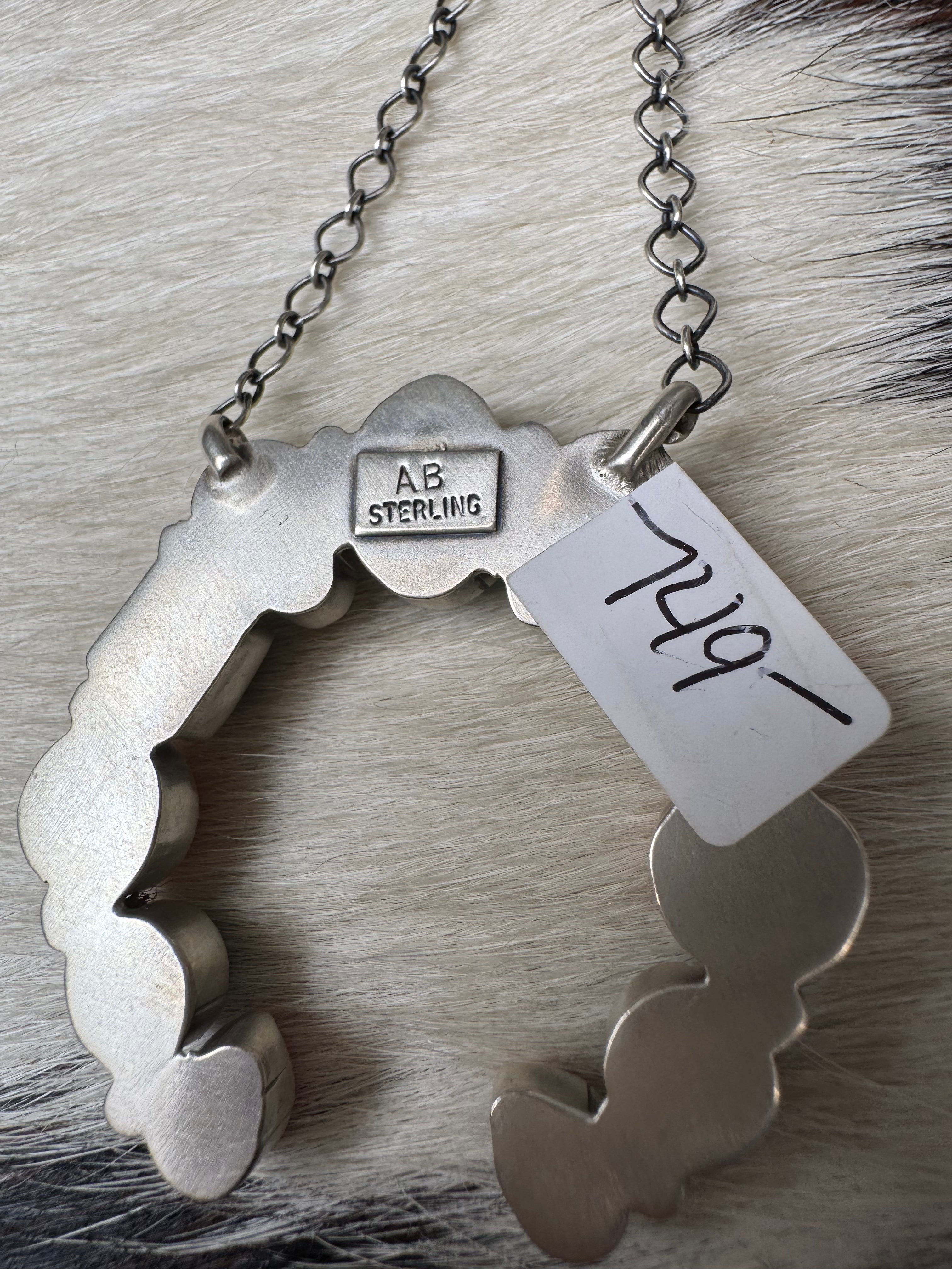 Sterling Silver Mixed Stoned Naja- Stamped AB and Sterling