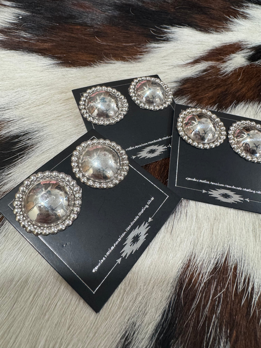 Native Made Sterling Silver Concho Studs