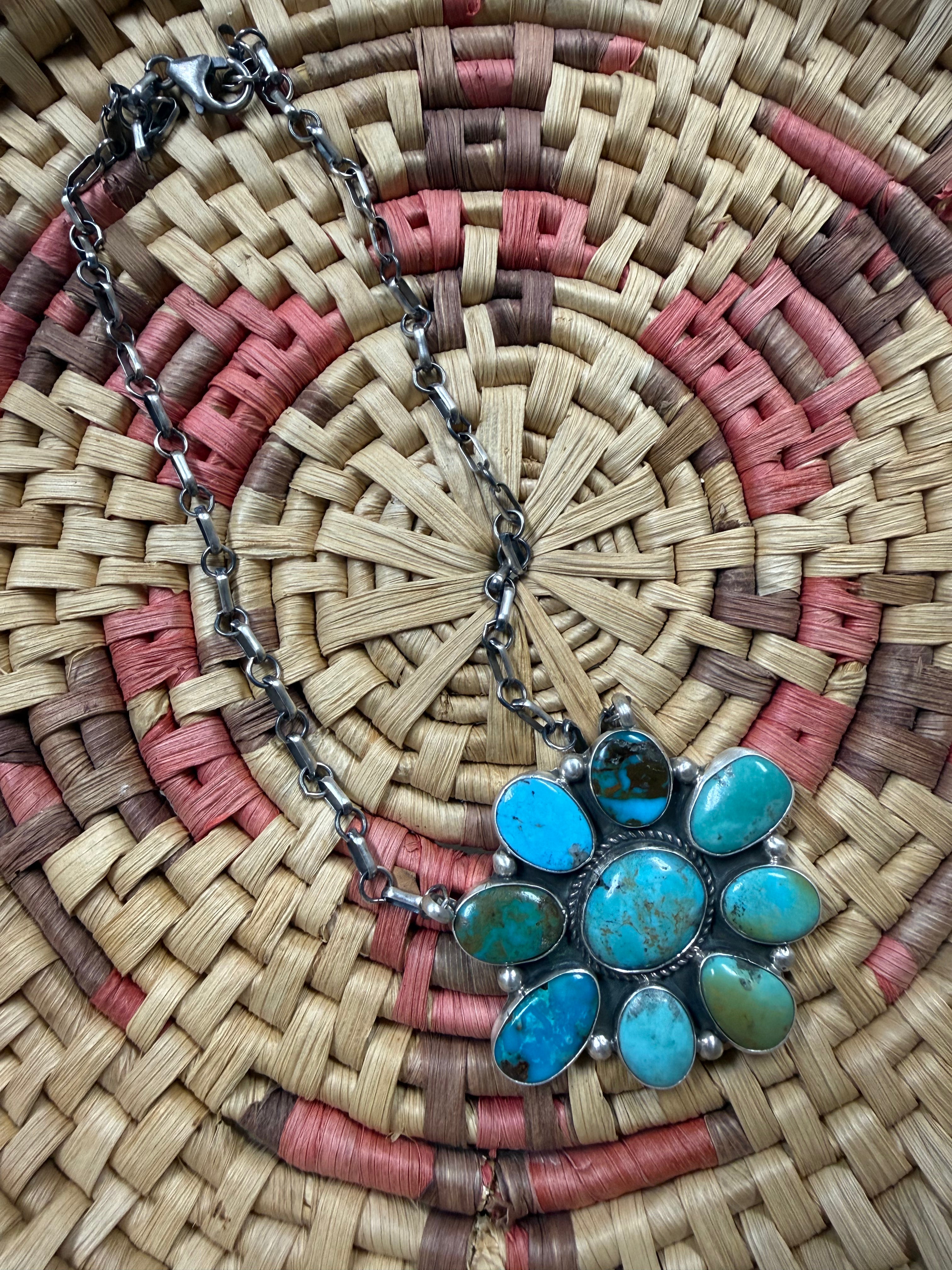 Mixed Kingman Cluster Necklace by G. James