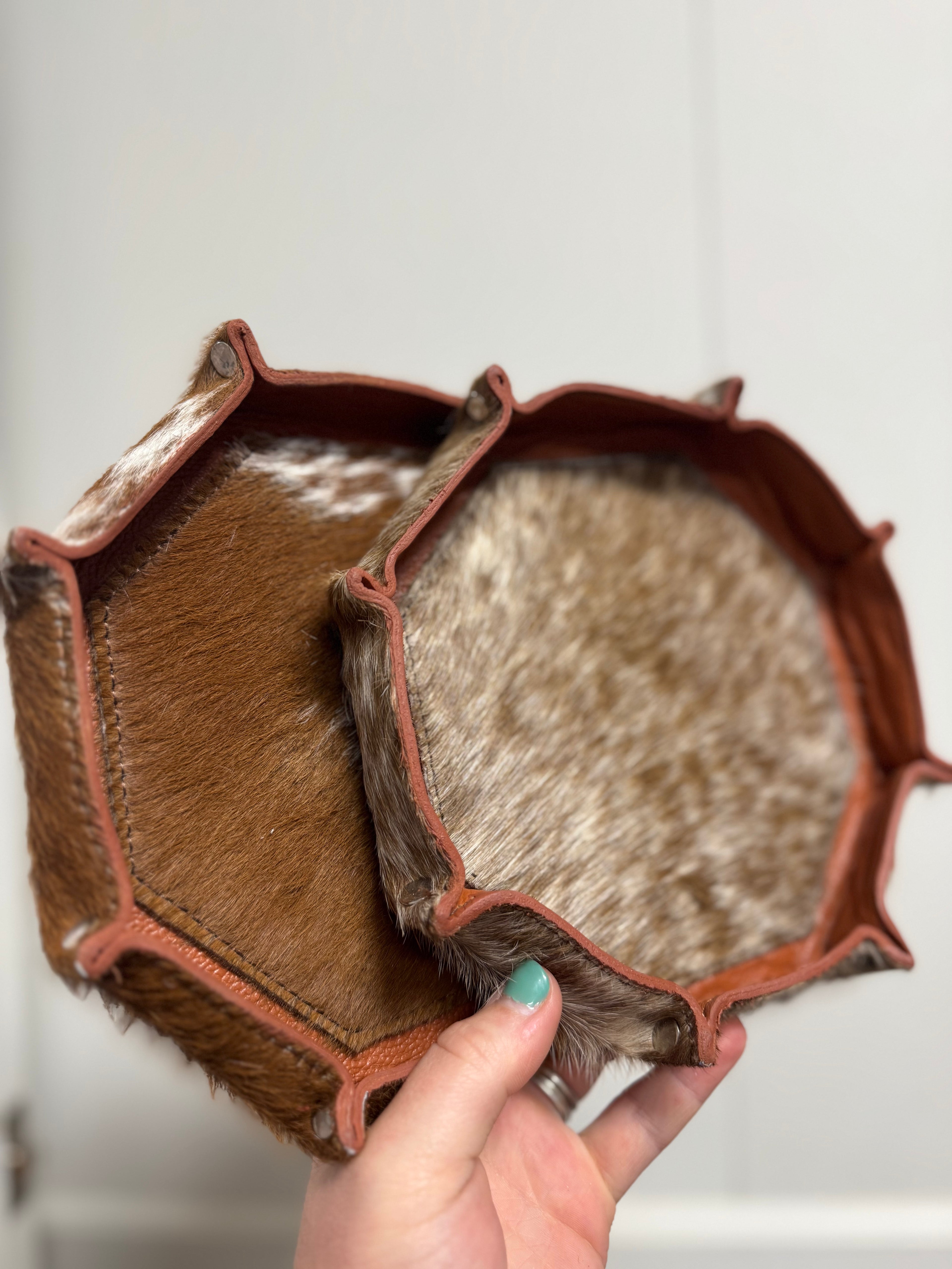Mini Cowhide Catch All Tray