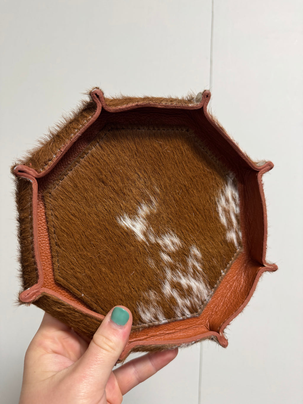 Mini Cowhide Catch All Tray
