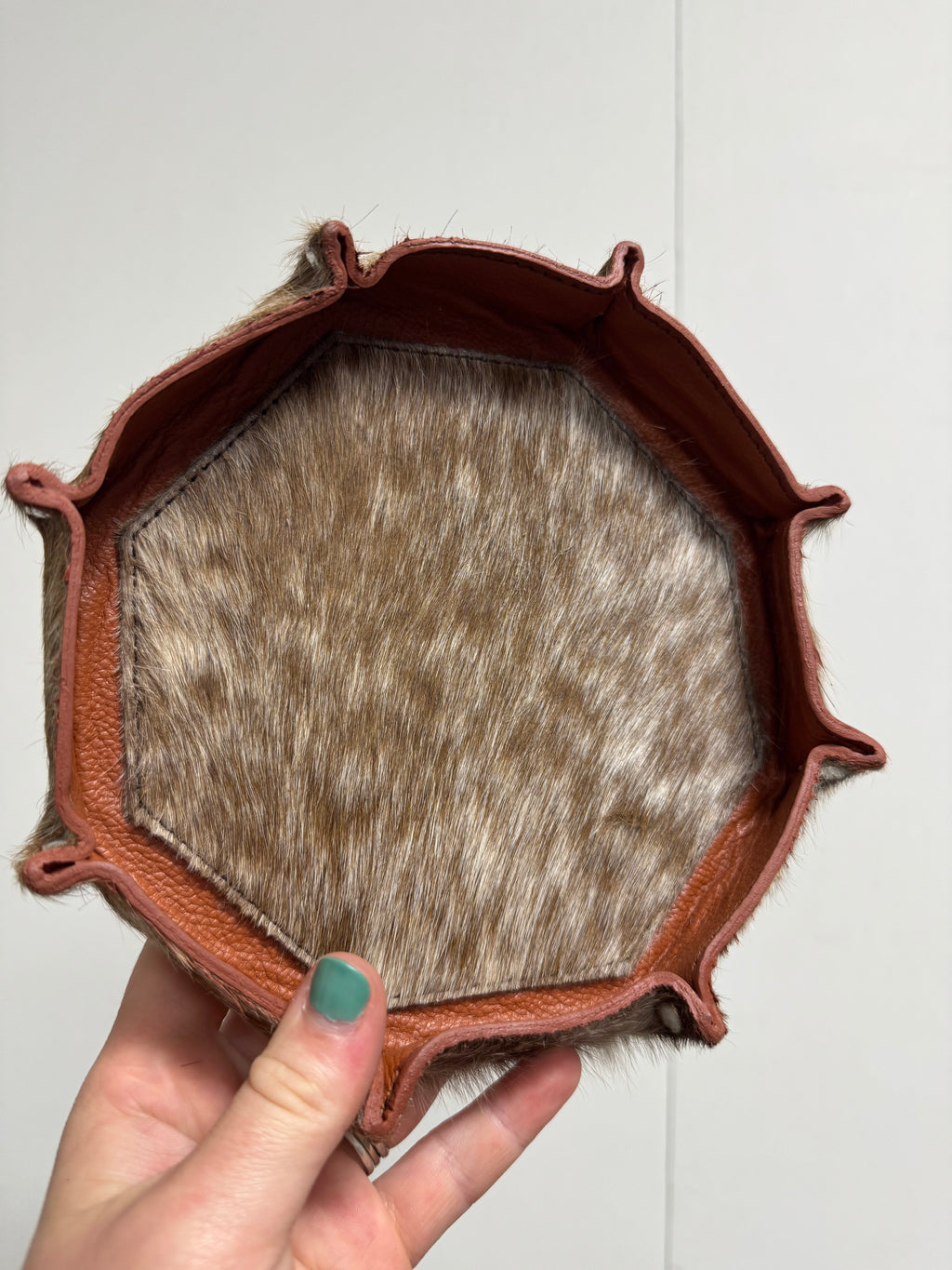 Mini Cowhide Catch All Tray
