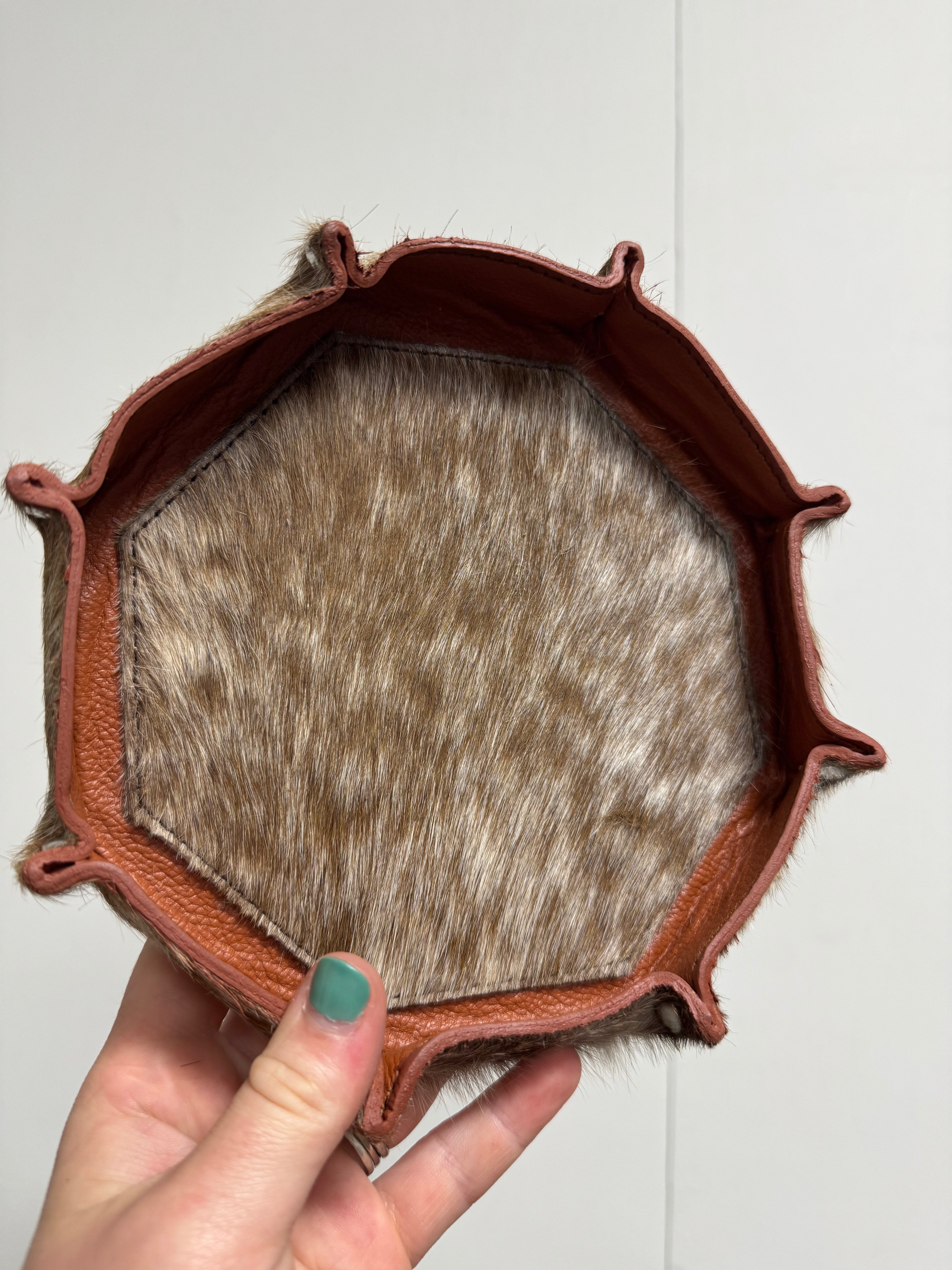 Mini Cowhide Catch All Tray