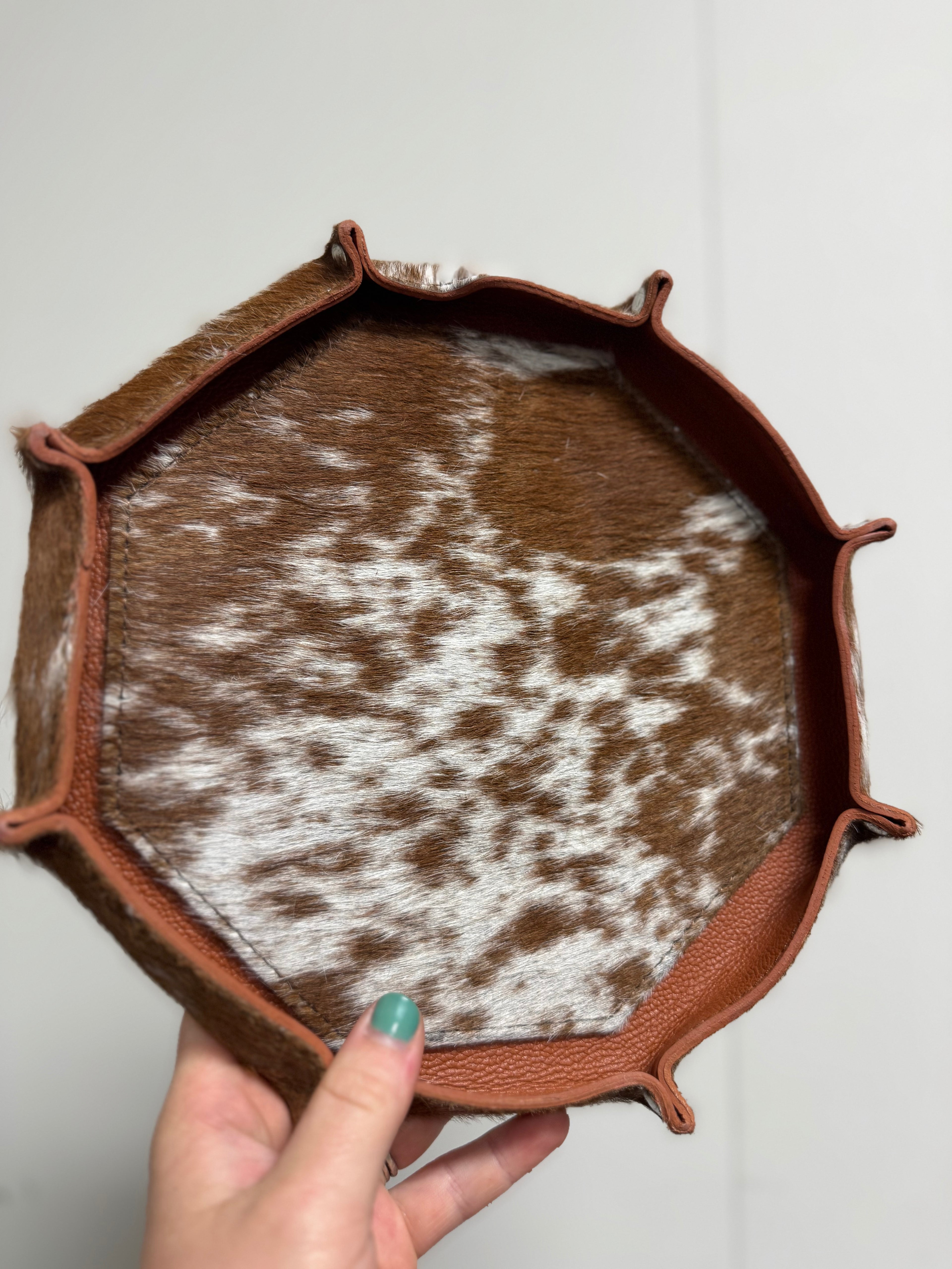 Large Cowhide Catch All Tray