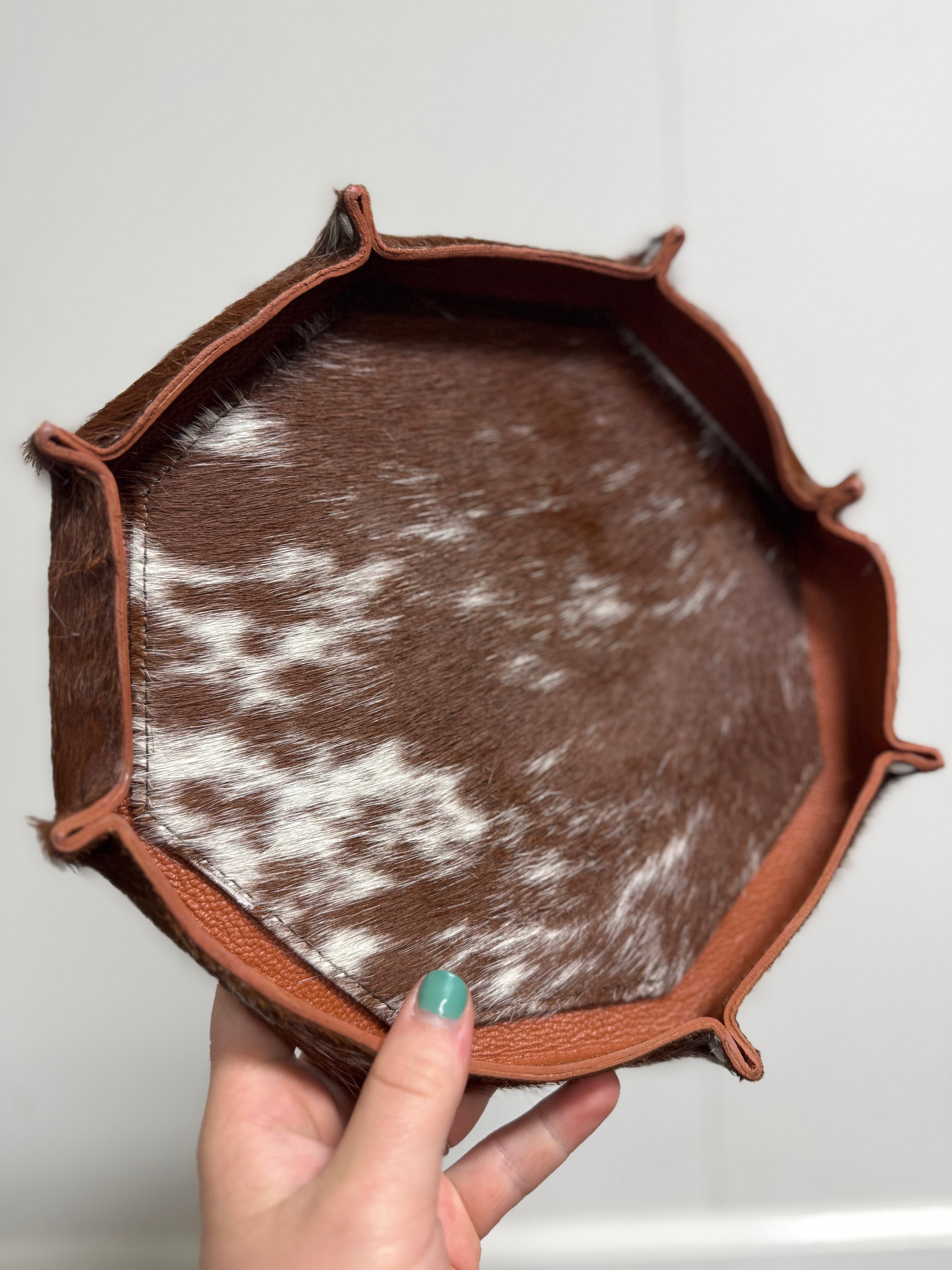 Large Cowhide Catch All Tray