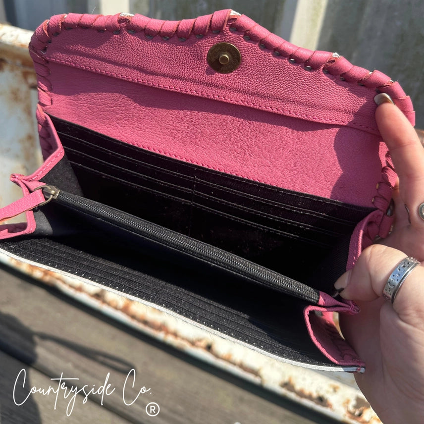 Galveston Bay Cowhide Wallet Wristlet