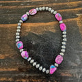 Pink Dahlia Stretch Bracelet